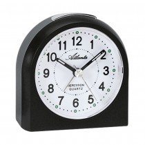 Wecker Quarz analog schwarz leise ohne Ticken mit Licht Snooze