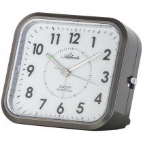 Wecker Quarz anthrazit grau leise ohne Ticken mit Licht Snooze