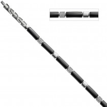 Armband aus Keramik schwarz mit Edelstahl und Zirkonia 21cm verkürzbar