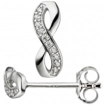 Ohrstecker Unendlich 925 Sterling Silber mit Zirkonia Ohrringe Silberohrringe
