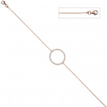 Armband 925 Sterling Silber rotgold vergoldet 52 Zirkonia 21cm
