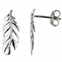 Ohrstecker Feder 925 Sterling Silber Ohrringe Silberohrringe