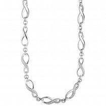 Collier Halskette Unendlich 925 Silber mit Zirkonia 48cm Kette Silberkette
