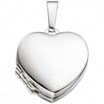 Medaillon Herz für 4 Fotos 925 Sterling Silber Anhänger zum Öffnen