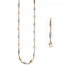 Halskette Kette 585 Gelbgold Weißgold bicolor matt 45cm Goldkette