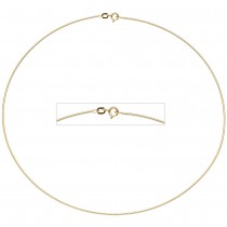 Halsreif 925 Sterling Silber gold vergoldet 1,1mm 45cm Kette Halskette