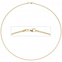 Halsreif 925 Sterling Silber gold vergoldet 1,5mm 45cm Kette Halskette