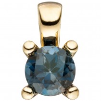 Anhänger 585 Gelbgold 1 Blautopas blau Goldanhänger