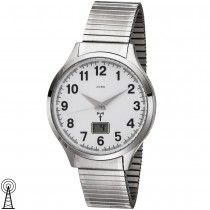 JOBO Herren Armbanduhr Funk Funkuhr Edelstahl Flexband Herrenuhr mit Datum