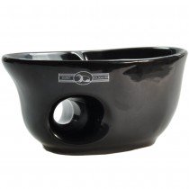 Golddachs Rasiermug schwarz Keramik oval mit Eingriff für gute Handhabung