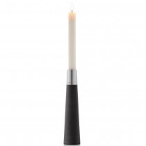 Tafelleuchter LUMO mit Kerze Polystone mit Edelstahl matt kombiniert