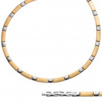 Collier Halskette aus Edelstahl gold farben beschichtet bicolor 47cm Kette