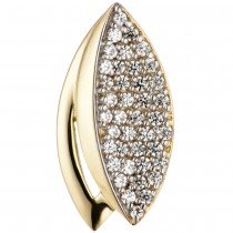 Anhänger 333 Gelbgold bicolor mit Zirkonia Goldanhänger 8 Karat