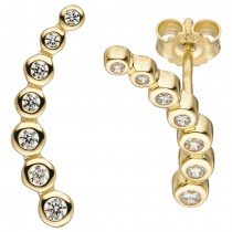 Ohrstecker 333 Gelbgold mit Zirkonia Ohrringe Goldohrringe