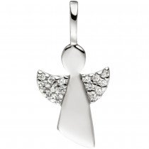 Anhänger Engel 925 Sterling Silber mit Zirkonia Silberanhänger Schutzengel