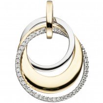 Anhänger 585 Gelbgold Weißgold bicolor 42 Diamanten Brillanten 0,21ct.