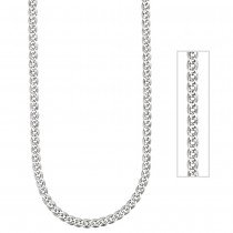 Zwillings-Panzerkette 585 Weißgold 3,7mm 50cm Gold Kette Weißgoldkette