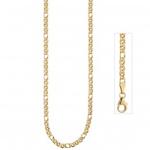 Zwillings-Panzerkette 585 Gelbgold 3mm 45cm Gold Kette Halskette Goldkette