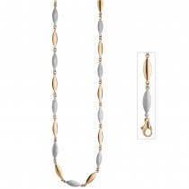 Halskette Kette 585 Gelbgold Weißgold bicolor matt 45cm Goldkette