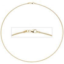 Halsreif 925 Sterling Silber gold vergoldet 1,5mm 50cm Kette Halskette