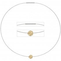 Collier Kette mit Anhänger aus Edelstahl mit 585 Gold kombiniert matt 42cm