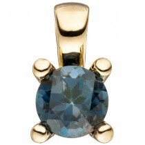Anhänger 585 Gelbgold 1 Blautopas blau Goldanhänger