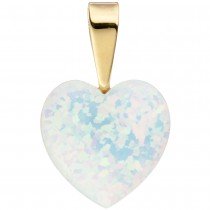 Anhänger Herz 333 Gelbgold 1 Opal Herzanhänger Goldanhänger