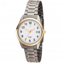 JOBO Herren Armbanduhr Quarz Analog Titan bicolor vergoldet Herrenuhr mit Datum