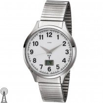 JOBO Herren Armbanduhr Funk Funkuhr Edelstahl Flexband Herrenuhr mit Datum
