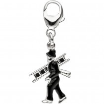 Einhänger Charm Schornsteinfeger 925 Sterling Silber Anhänger für Bettelarmband