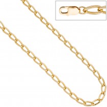 Lang-Panzerkette 925 Sterling Silber gold vergoldet 6,9mm 45cm Kette Halskette