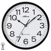 Funkwanduhr analog schwarz weiß rund