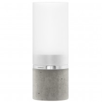 Windlicht FARO Beton mit Edelstahl matt und Glas kombiniert
