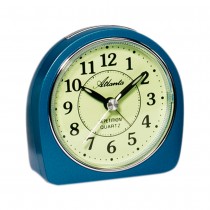 Wecker Quarz analog blau leise ohne Ticken mit Licht Snooze Lichtfunktion