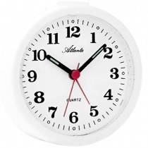 Wecker Quarz analog weiß rund