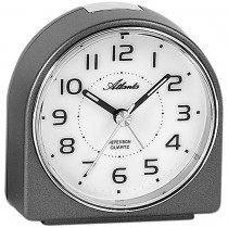 Wecker Quarz analog anthrazit leise ohne Ticken mit Licht Snooze Obenabsteller