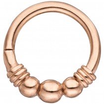 Segmentring Edelstahl rotgold farben Klick-System Scharnier Ringstärke 1,2mm