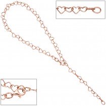 Fußkettchen Fußkette 925 Silber rotgold vergoldet 27cm variabel verkürzbar