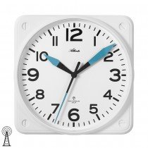 Funkwanduhr analog weiß eckig leise ohne Ticken