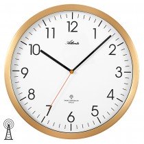 Funkwanduhr analog golden rund leise ohne Ticken
