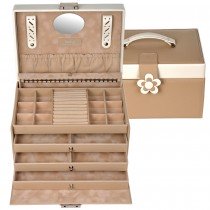Sacher Schmuckkoffer Schmuckkasten BELLA FIORE braun abschließbar Schubladen