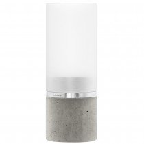 Windlicht FARO Beton mit Edelstahl matt und Glas kombiniert