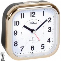 Wecker Funk Funkwecker analog schwarz golden mit Licht Snooze