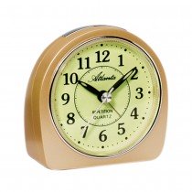 Wecker Quarz analog beige leise ohne Ticken mit Licht Snooze