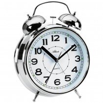 Wecker Quarz silbern Glockenwecker Doppelglockenwecker mit Licht