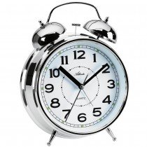 Wecker Quarz silbern Glockenwecker Doppelglockenwecker Licht