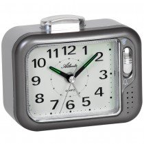 Wecker Quarz analog anthrazit Glockenton oder Piepton