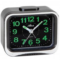 Wecker Quarz analog anthrazit mit Glockensignal Leuchtzeiger