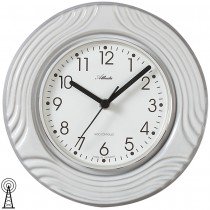 Küchenuhr Wanduhr Küche Funk Funkwanduhr analog Keramik grau weiß