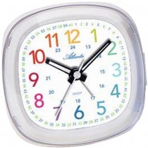 Atlanta Wecker Kinderwecker Quarz weiß bunt leise Lernwecker für Kinder